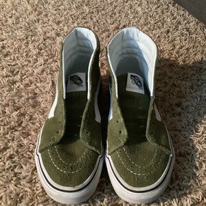 olive green high-top vans